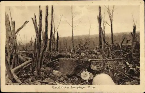 Ak Französischer Blindgänger 28cm, Waffengattung