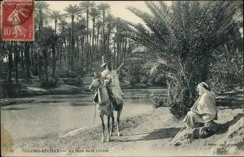 Ak Colomb Béchar Algerier, Am Rande des Flusses