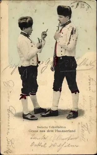 Ak Badische Volkstrachten, Gruß aus dem Hanauerland