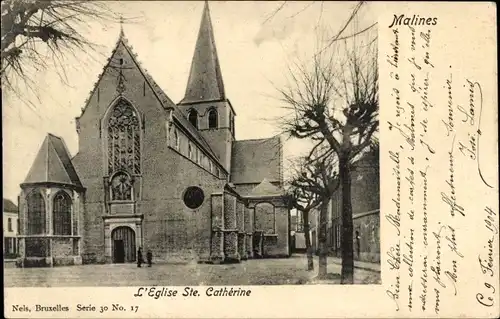 Ak Mechelen Flandern Antwerpen, St. Katharinenkirche