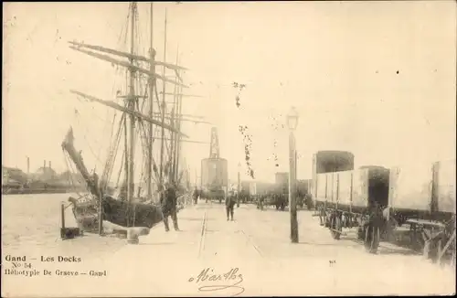 Ak Gent Gent Ostflandern, die Docks
