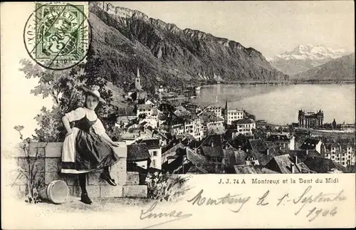 Ak Montreux Kanton Waadt Schweiz, Dent du Midi