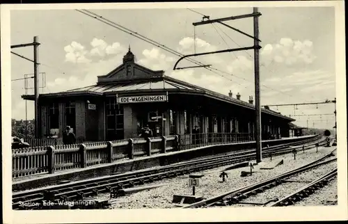 Ak Ede Gelderland Niederlande, Bahnhof Ede Wageningen