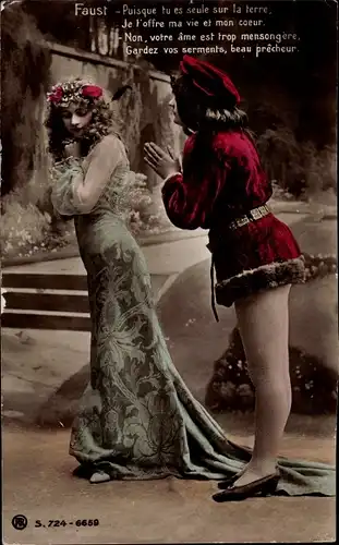 Ak Theaterszene, Schauspieler, Fauts