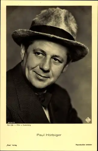 Ak Schauspieler Paul Hörbiger, Portrait mit Hut, Ross Verlag Nr. 8731/1