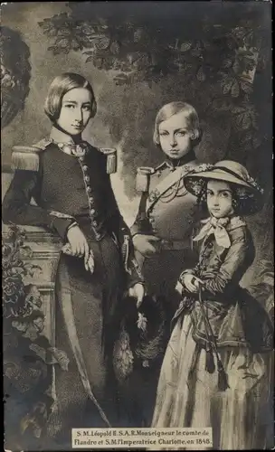 Ak Leopold II. Graf von Flandern und Kaiserin Charlotte