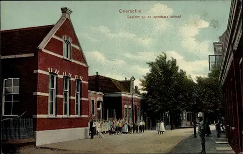 Ak Overschie Rotterdam Südholland, Blick auf die öffentliche Schule