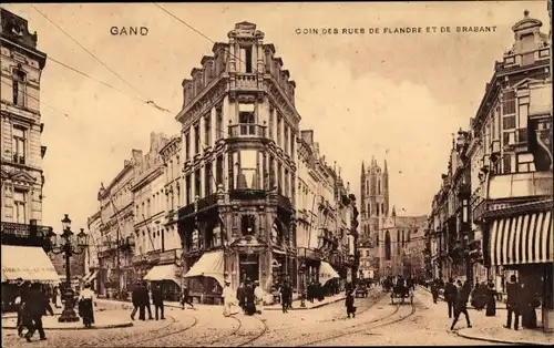 Ak Gand Gent Ostflandern, Rue de Flandre, Rue de Brabant