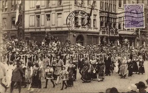 Ak Anvers Antwerpen Flandern, Cortege des Bijoux 1923, Un groupe de la suite de Charles le Temeraire