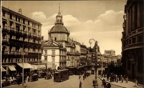 AK Madrid, Spanien, Calle de Alcala, Kirche Las Calatravas