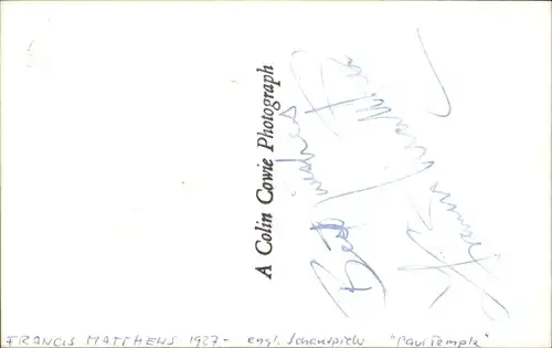 Ak Schauspieler Francis Matthews, Portrait, Autogramm