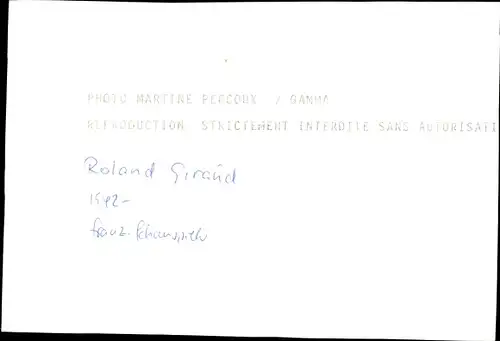 Foto Schauspieler Roland Giraud, Portrait, Autogramm