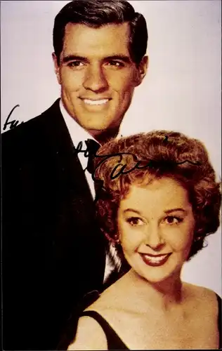 Foto Schauspieler John Gavin und Susan Hayward, Portrait, Autogramm