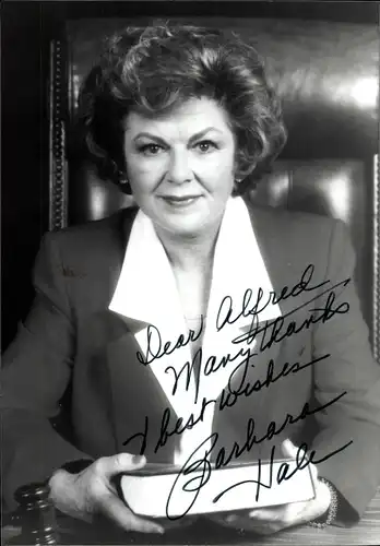 Foto Schauspielerin Barbara Hale, Portrait, Autogramm