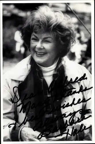 Foto Ak Schauspielerin Barbara Hale, Portrait, Autogramm