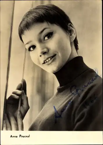 Ak Schauspielerin Anna Prucnal, Portrait, Autogramm