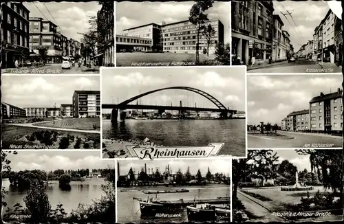 Ak Rheinhausen Duisburg im Ruhrgebiet, Kaiserstraße, Kruppsee, Neues Stadtkerngebiet