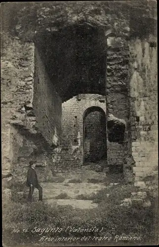 Ak Sagunto Valencia, Innenbogen des römischen Theaters