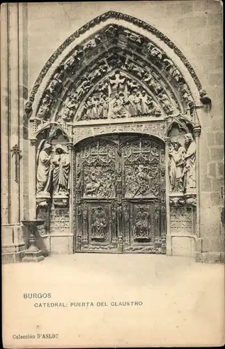 Ak Burgos Kastilien und León, Catedral, Puerta del Claustro