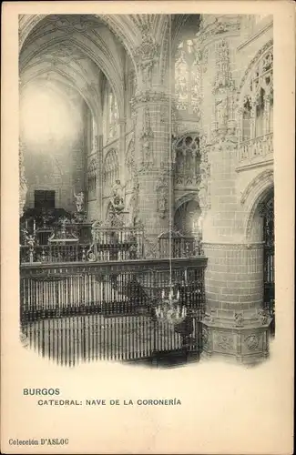 Ak Burgos Kastilien und León, Catedral, Nave de la coroneria