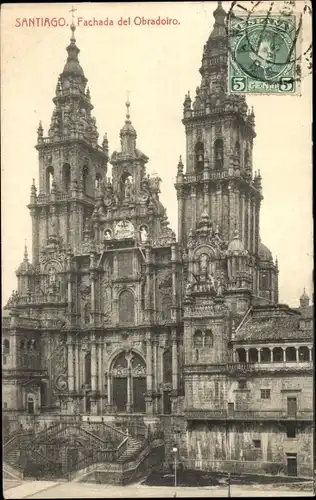 Ak Santiago de Compostela Galicien Spanien, Fachada del Obradoiro