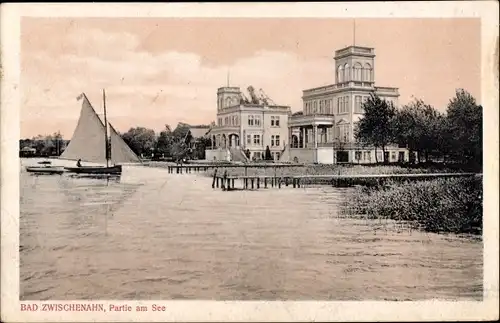 Ak Bad Zwischenahn in Oldenburg, See, Segelboot, Seebrücke