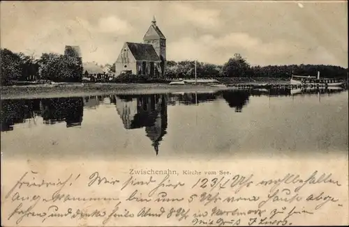 Ak Bad Zwischenahn in Oldenburg, Blick zur Kirche vom See