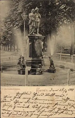 Ak Hameln an der Weser Niedersachsen, Gertrudenbrunnen