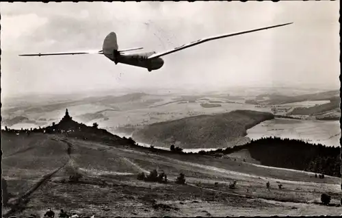 Ak Gersfeld in der Rhön Hessen, Wasserkuppe, Segelflug, Panorama