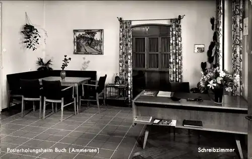 Ak Buch am Ammersee Inning Oberbayern, Posterholungsheim, Schreibzimmer