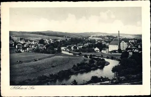 Ak Flöha Sachsen, Blick auf Häuser, Fluss, Felder