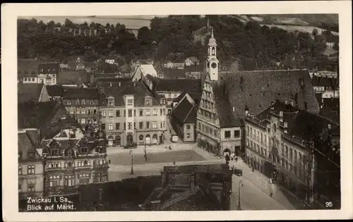 Ak Zwickau in Sachsen, Markt, Glockenturm