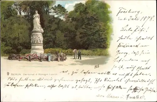 Litho Berlin Tiergarten, Denkmal der Königin Louise