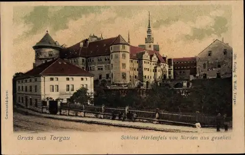 Ak Torgau, Schloss Hartenfels von Norden gesehen