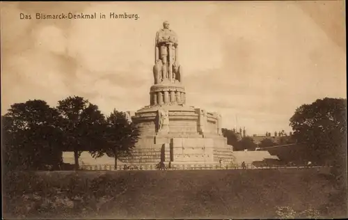 Ak Hamburg Mitte St. Pauli, Bismarck Denkmal