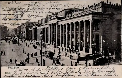 Ak Stuttgart in Württemberg, Königsblau, Passanten