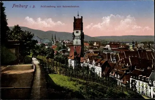 Ak Freiburg im Breisgau, Schlossberg, Schwabentor