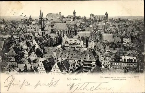 Ak Nürnberg in Mittelfranken, Ortsansicht, Kirchtürme