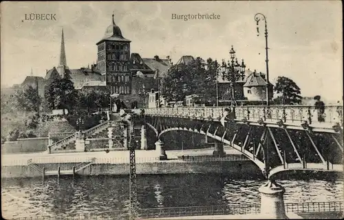 Ak Hansestadt Lübeck, Burgtorbrücke