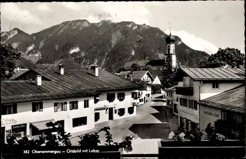 Ak Oberammergau in Oberbayern, Teilansicht, Laber, Kirchturm