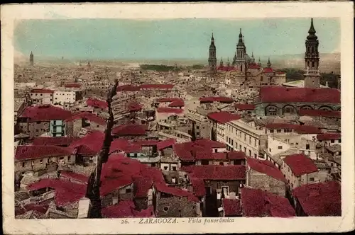 Ak Zaragoza Saragossa Aragonien, Panorama