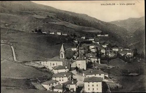 Ak Luzaide Valcarlos Navarra Spanien, Gesamtansicht,  Kirche