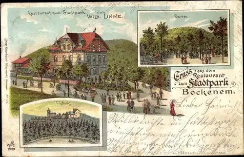 Litho Bockenem am Harz, Restaurant zum Stadtpark, Tilsburg, Garten