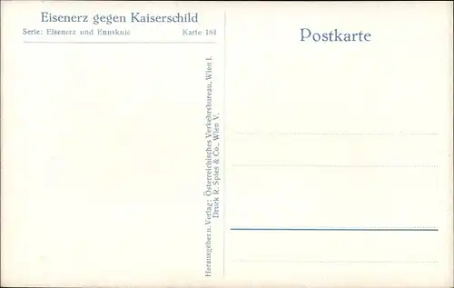 Ak Eisenerz Steiermark, Teilansicht, Kaiserschild