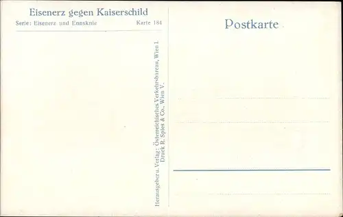 Ak Eisenerz Steiermark, Teilansicht, Kaiserschild