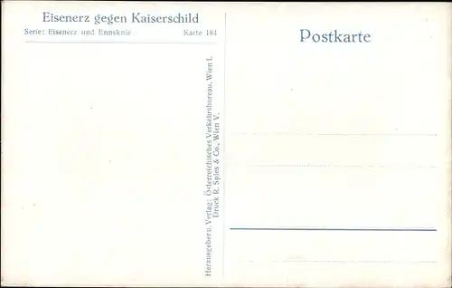 Ak Eisenerz Steiermark, Teilansicht, Kaiserschild