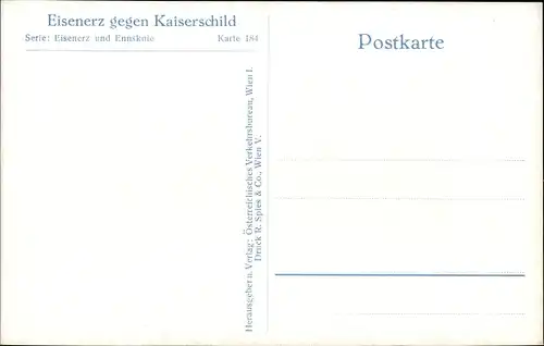 Ak Eisenerz Steiermark, Teilansicht, Kaiserschild