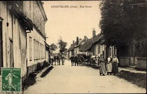 Ak Ansauvillers-Oise, Rue Neuve