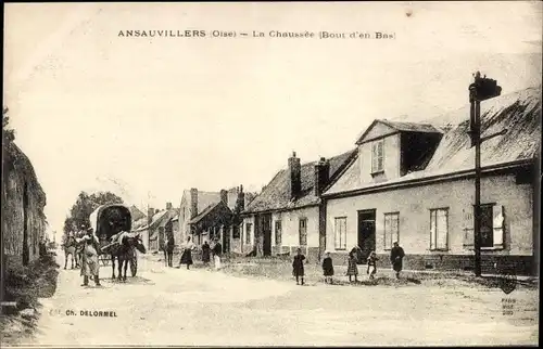 Ak Ansauvillers Oise, Chausee