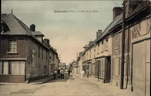 Ak Ansauvillers Oise, Rue de la Halle